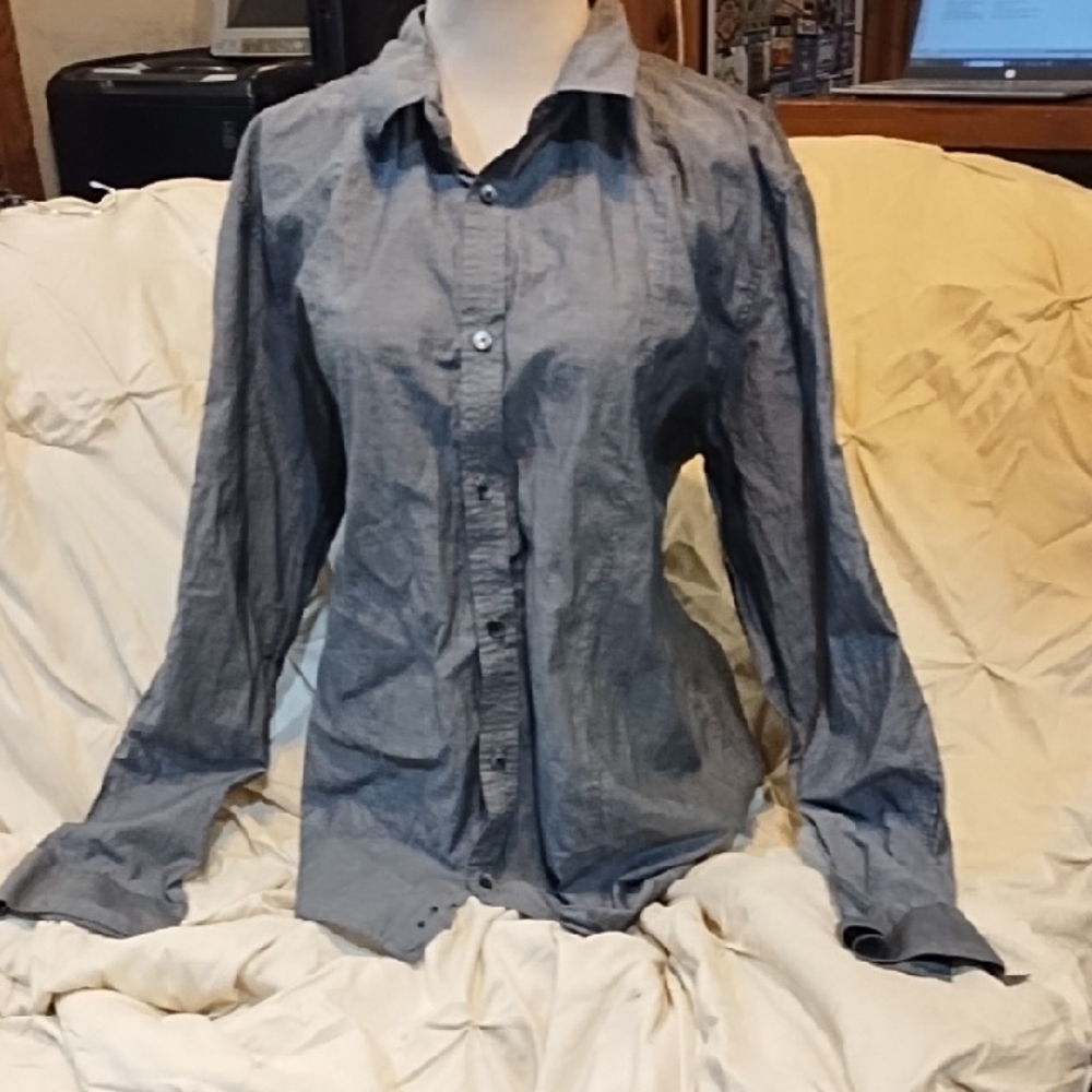 Calvin Klein  Casual Gray Button Down Shirt